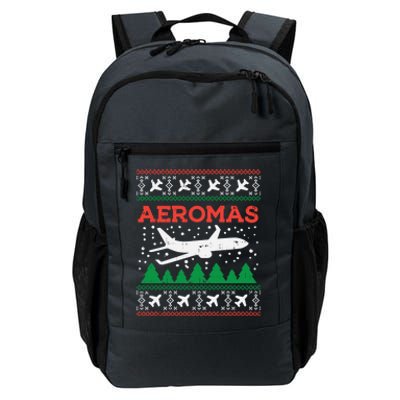 Aeromas Plane Ugly Christmas Sweater Flight Xmas Pilot Gift Cute Gift Daily Commute Backpack