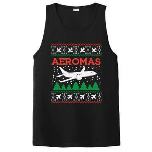 Aeromas Plane Ugly Christmas Sweater Flight Xmas Pilot Gift Funny Gift PosiCharge Competitor Tank