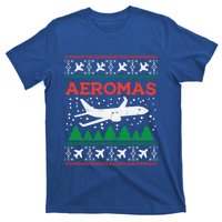 Aeromas Plane Ugly Christmas Sweater Flight Xmas Pilot Gift Funny Gift T-Shirt