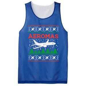 Aeromas Plane Ugly Christmas Sweater Flight Xmas Pilot Gift Funny Gift Mesh Reversible Basketball Jersey Tank