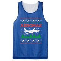 Aeromas Plane Ugly Christmas Sweater Flight Xmas Pilot Gift Funny Gift Mesh Reversible Basketball Jersey Tank