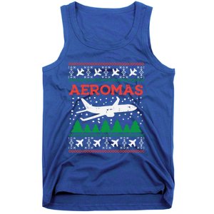 Aeromas Plane Ugly Christmas Sweater Flight Xmas Pilot Gift Funny Gift Tank Top