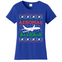 Aeromas Plane Ugly Christmas Sweater Flight Xmas Pilot Gift Funny Gift Women's T-Shirt