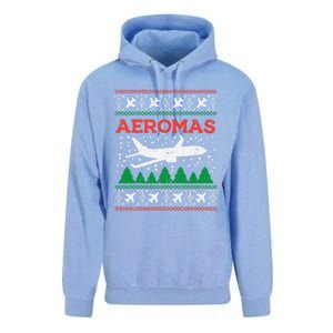 Aeromas Plane Ugly Christmas Sweater Flight Xmas Pilot Gift Funny Gift Unisex Surf Hoodie