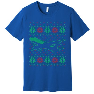 Aircrew Pilot Ugly Aviation Christmas Airplane Matching Cool Gift Premium T-Shirt