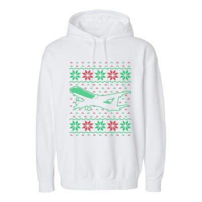 Aircrew Pilot Ugly Aviation Christmas Airplane Matching Cool Gift Garment-Dyed Fleece Hoodie