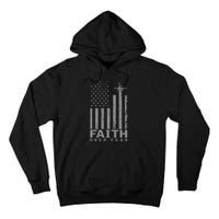 America Pride US Flag Faith Over Fear Prayer Tall Hoodie