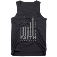 America Pride US Flag Faith Over Fear Prayer Tank Top