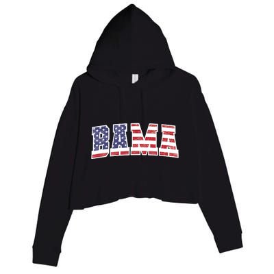 Alabama Patriotic Us Flag Design For Patriots Crop Fleece Hoodie