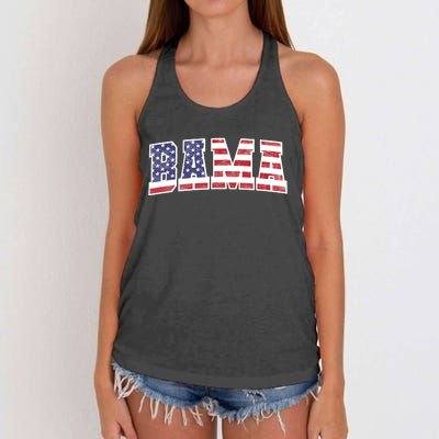 Alabama Patriotic Us Flag Design For Patriots Women's Knotted Racerback Tank