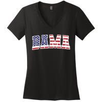 Alabama Patriotic Us Flag Design For Patriots Women's V-Neck T-Shirt