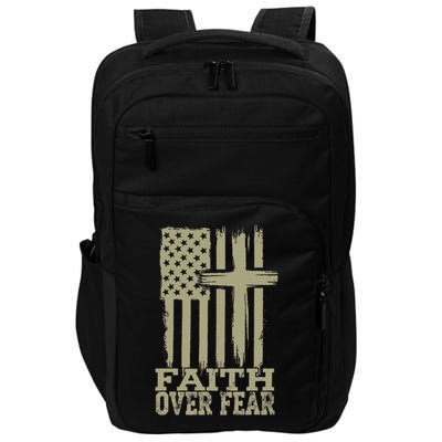 America Pride US Flag Faith Over Fear Prayer Religious  Impact Tech Backpack