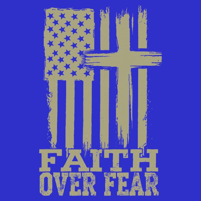 America Pride US Flag Faith Over Fear Prayer Religious  Kids Hoodie