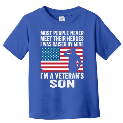 American Proud Veteran Son Veterans Day Memorial Day Funny Gift Toddler T-Shirt