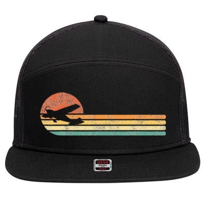 Airplane Pilot Vintage 7 Panel Mesh Trucker Snapback Hat