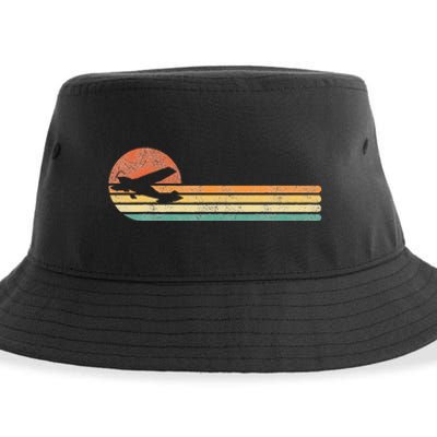 Airplane Pilot Vintage Sustainable Bucket Hat