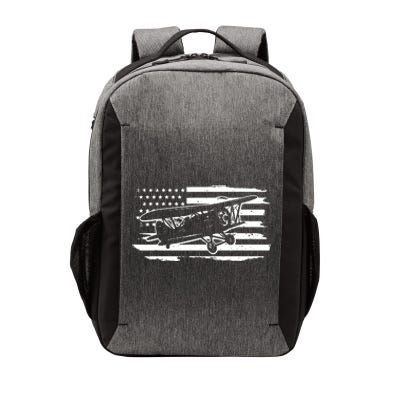 Airplane Pilot Vintage Patriotic Flag Biplane Plane Aviation Vector Backpack