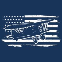 Airplane Pilot Vintage Patriotic Flag Biplane Plane Aviation Toddler Hoodie