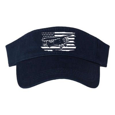 Airplane Pilot Vintage Patriotic Flag Biplane Plane Aviation Visor