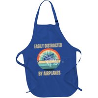 Airplane Pilot Vintage Retro Easily Distracted By Airplanes Cool Gift Apron
