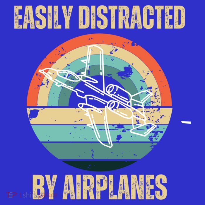 Airplane Pilot Vintage Retro Easily Distracted By Airplanes Cool Gift Poster