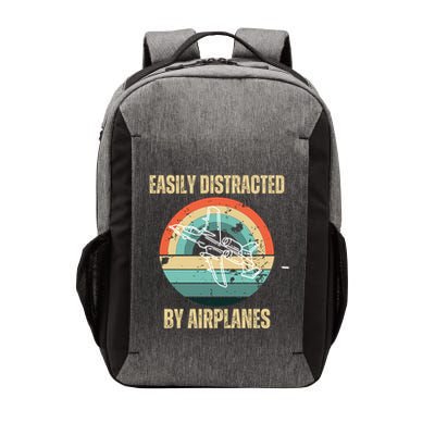Airplane Pilot Vintage Retro Easily Distracted By Airplanes Cool Gift Vector Backpack