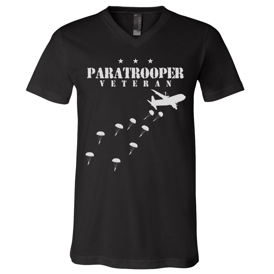 Airborne Paratrooper Veteran Infantry Division V-Neck T-Shirt