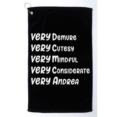 Andrea Personalized Very Demure Very Mindful Andrea Name Platinum Collection Golf Towel