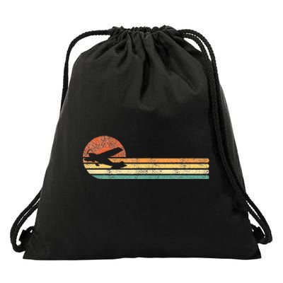 Airplane Pilot Vintage Drawstring Bag