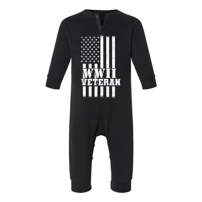 American Patriot WWII Veteran Military World War 2 Veteran Infant Fleece One Piece