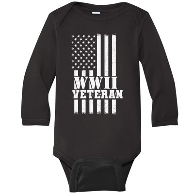 American Patriot WWII Veteran Military World War 2 Veteran Baby Long Sleeve Bodysuit