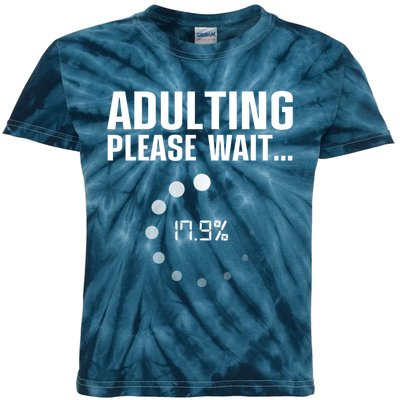 Adulting Please Wait Funny Sarcasm Kids Tie-Dye T-Shirt