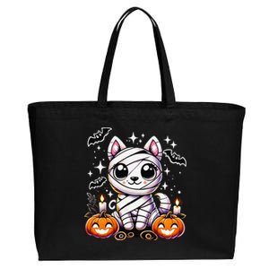 Adorable Puppy Wrapped Mummy Halloween Cute Dog Cotton Canvas Jumbo Tote