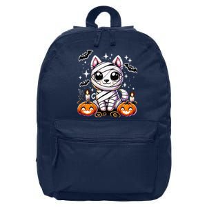 Adorable Puppy Wrapped Mummy Halloween Cute Dog 16 in Basic Backpack