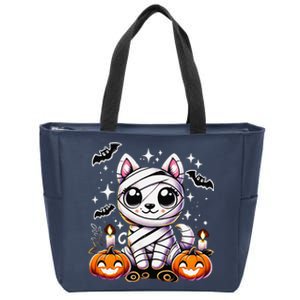 Adorable Puppy Wrapped Mummy Halloween Cute Dog Zip Tote Bag