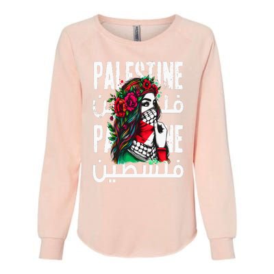 A Palestinian  Wearing A Palestinian Bandana Palestine Womens California Wash Sweatshirt