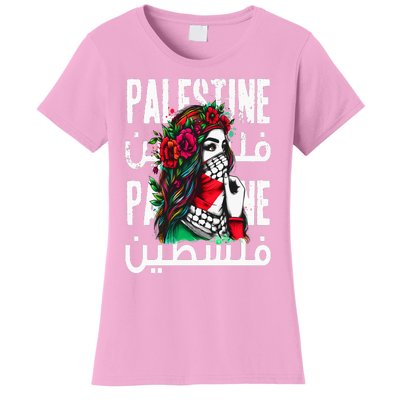 A Palestinian  Wearing A Palestinian Bandana Palestine Women's T-Shirt