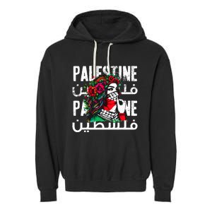 A Palestinian Wearing A Palestinian Bandana Palestine Garment-Dyed Fleece Hoodie