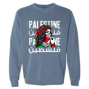 A Palestinian Wearing A Palestinian Bandana Palestine Garment-Dyed Sweatshirt