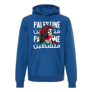 A Palestinian Wearing A Palestinian Bandana Palestine Premium Hoodie