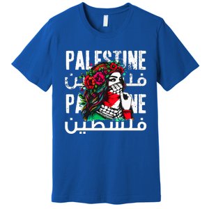 A Palestinian Wearing A Palestinian Bandana Palestine Premium T-Shirt