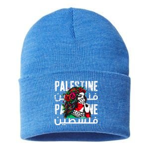 A Palestinian Wearing A Palestinian Bandana Palestine Sustainable Knit Beanie