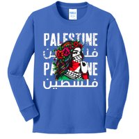 A Palestinian Wearing A Palestinian Bandana Palestine Kids Long Sleeve Shirt