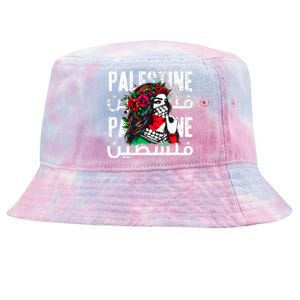 A Palestinian Wearing A Palestinian Bandana Palestine Tie-Dyed Bucket Hat