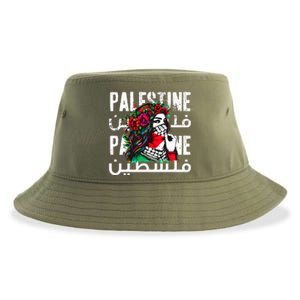 A Palestinian Wearing A Palestinian Bandana Palestine Sustainable Bucket Hat