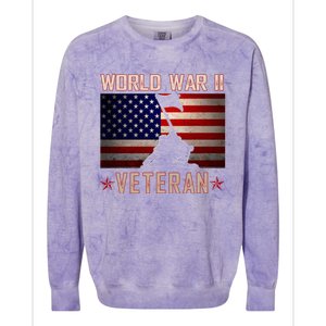 American Patriot WWII Veteran Military World War 2 Veteran Colorblast Crewneck Sweatshirt