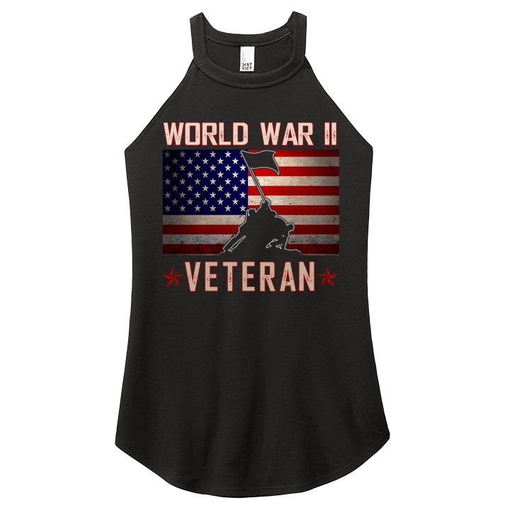 American Patriot WWII Veteran Military World War 2 Veteran Women's Perfect Tri Rocker Tank