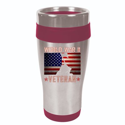 American Patriot WWII Veteran Military World War 2 Veteran 16oz Travel Tumbler
