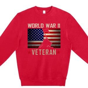 American Patriot WWII Veteran Military World War 2 Veteran Premium Crewneck Sweatshirt