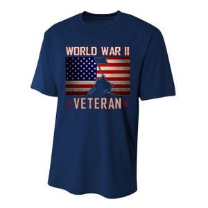 American Patriot WWII Veteran Military World War 2 Veteran Performance Sprint T-Shirt